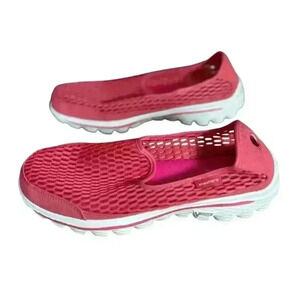 Skechers Goga Mat 8.5 Pink Mesh Athletic Shoes
